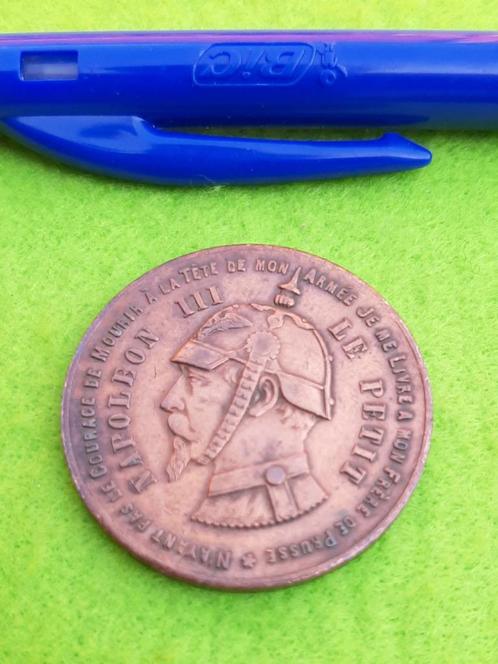 Franse Spotpenning -> Napoleon III – 1870 - Brons - France, Postzegels en Munten, Penningen en Medailles, Brons, Buitenland, Ophalen of Verzenden
