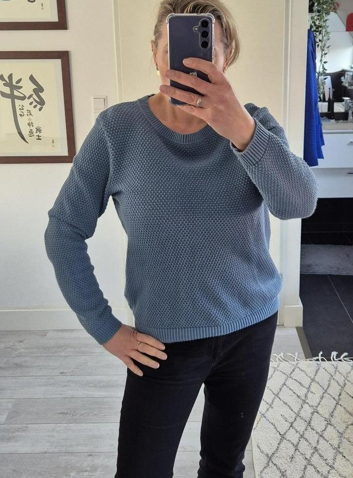 Vila Vidalo basic gebreide trui | Maat L | Blauw, Kleding | Dames, Truien en Vesten, Zo goed als nieuw, Maat 38/40 (M), Blauw