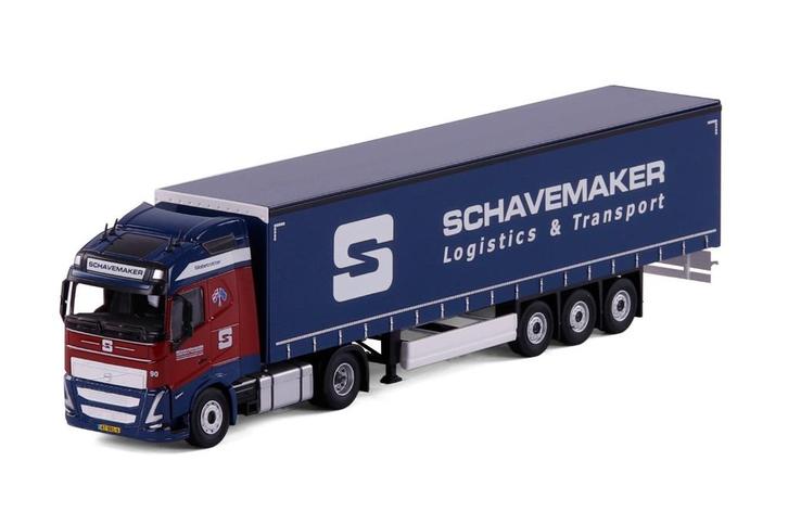 Volvo FH5 met Schuifzeiloplegger - Schavemaker, Hobby en Vrije tijd, Modelauto's | 1:50, Nieuw, Bus of Vrachtwagen, Overige merken