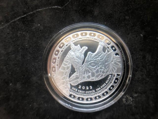 2023 Guinea - Giraffe - 1 oz silver, Postzegels en Munten, Munten | Afrika, Losse munt, Guinee, Zilver, Ophalen of Verzenden