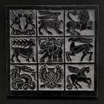 beeldhouwwerk, letterkapwerkstuk DE DIERENRIEM 1, Antiek en Kunst, Kunst | Beelden en Houtsnijwerken, Ophalen of Verzenden