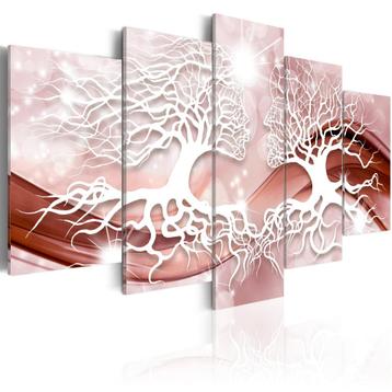 178 Abstract Gezichten Boom 5 Luik Canvas Schilderij 200x100 beschikbaar voor biedingen