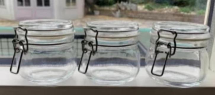 3x voorraadpot met deksel, helder glas; Korken Ikea, Huis en Inrichting, Keuken | Keukenbenodigdheden, Nieuw, Ophalen of Verzenden