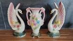 Mooie set vintage antiek porseleinen zwanen en vaas., Ophalen