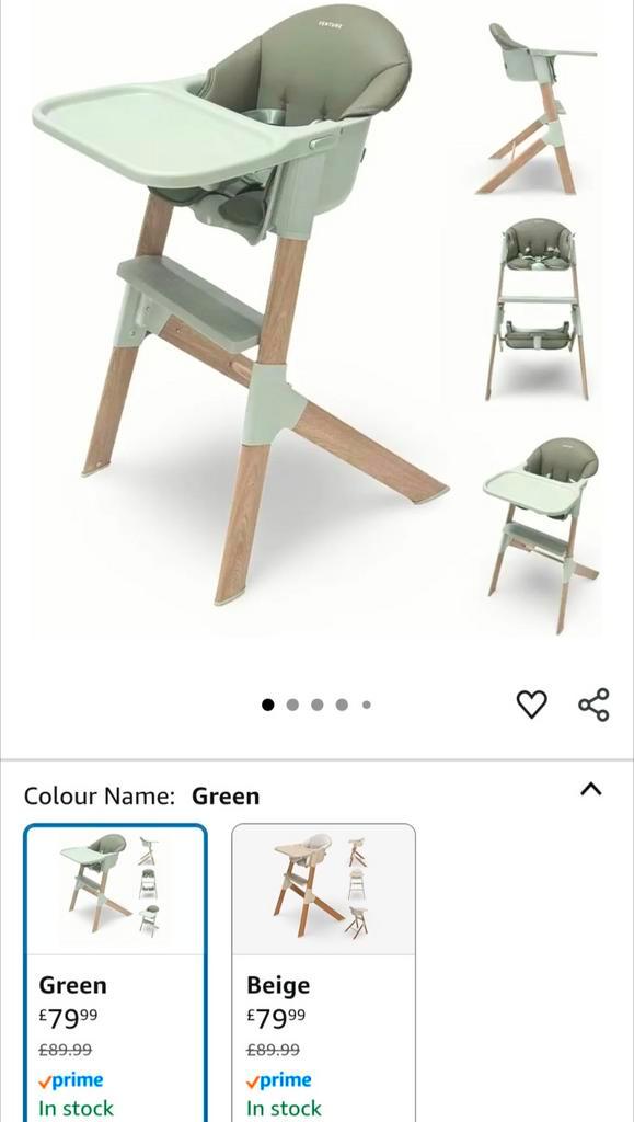 Venture MICO Kinderstoel - Groen, Kinderen en Baby's, Kinderstoelen, Nieuw, Meegroeistoel, Afneembaar eetblad, Gordel(s), Ophalen of Verzenden