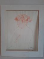 Pieter Starreveld - Vrouw in rode inkt, 1955, Ophalen of Verzenden