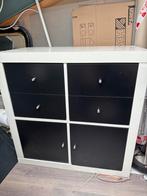 IKEA Kallax kast 77x77 - Zwart/Wit, Ophalen, Kunststof, Gebruikt, 50 tot 100 cm