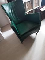 Merk Montis fauteuil design stoel groen echt leder, Gebruikt, Leer, 50 tot 75 cm, Ophalen