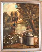 Melktijd, Antiek en Kunst, Kunst | Schilderijen | Klassiek, Ophalen of Verzenden