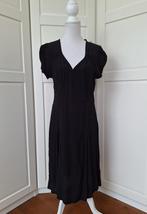 King Louie zwarte rayon midi jurk, maat XL (valt als L), Zwart, Maat 46/48 (XL) of groter, Ophalen of Verzenden, Knielengte