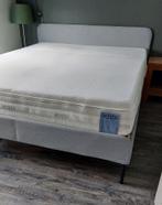 Z.G.A.N.Licht Grijs Bed Met Verstelbare Lattenbodems 160x200, 160 cm, Grijs, Stof, Ophalen of Verzenden