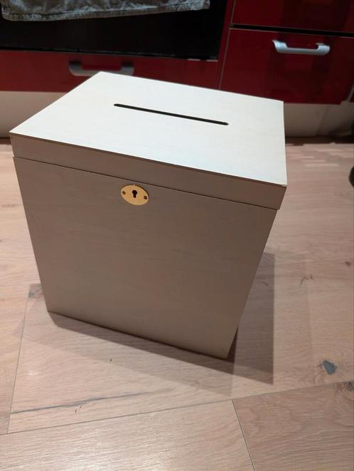 Houten enveloppen kist / doos, Huis en Inrichting, Woonaccessoires | Kisten, Zo goed als nieuw, Minder dan 50 cm, Minder dan 50 cm