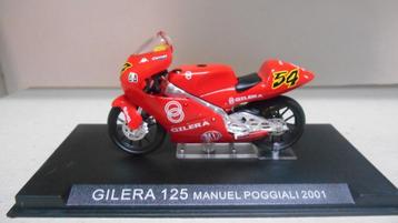 59821: Gilera 125 - Manuel Poggiali - 2001 - Atlas 1:24 beschikbaar voor biedingen