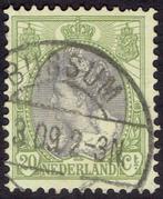 Nederland 1908, Kon. Wilhelmina, 20 cent, olijfgroen/grijs,, Verzenden, T/m 1940, Gestempeld
