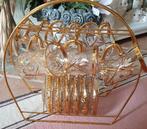 Kristallen theeservies met gouden accenten, Antiek en Kunst, Ophalen of Verzenden