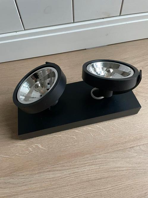 Designspot/plafondlamp zwart verstelbaar 2-lichts, Huis en Inrichting, Lampen | Spots, Zo goed als nieuw, Ophalen of Verzenden