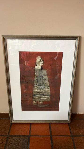 Jan van Heel waterverf schilderij clown beschikbaar voor biedingen