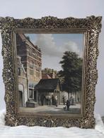 Schilderij naar Cornelis Springer gesigneerd J. Vergeer., Ophalen of Verzenden