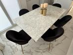 Moderne marmer Eettafel, Huis en Inrichting, Tafels | Eettafels, Ophalen, 100 tot 150 cm, Zo goed als nieuw, Vijf personen of meer
