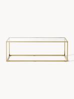 Salontafel Maya - glazen tafelblaf met goud, Ophalen, 100 tot 150 cm, 50 tot 100 cm, Minder dan 50 cm