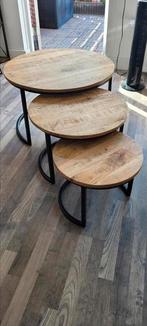 Mango houten salontafels, Huis en Inrichting, Tafels | Salontafels, Ophalen, 50 tot 100 cm, Rond, 50 tot 100 cm
