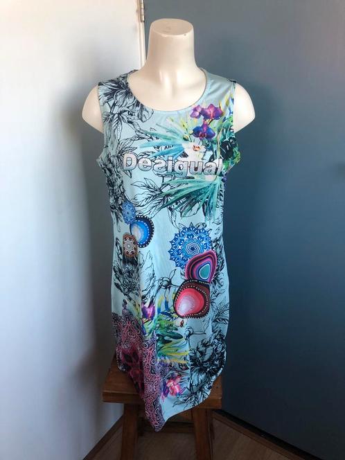 Desigual mintblauw kleurrijk jurkje 44, Kleding | Dames, Jurken, Zo goed als nieuw, Maat 46/48 (XL) of groter, Overige kleuren