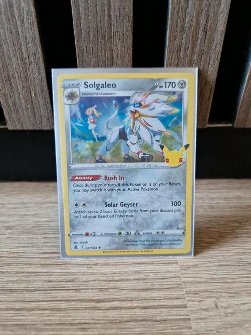 Solgaleo 021/025 Holo Pokemon McDonald's 25th anniversary, Hobby en Vrije tijd, Verzamelkaartspellen | Pokémon, Zo goed als nieuw