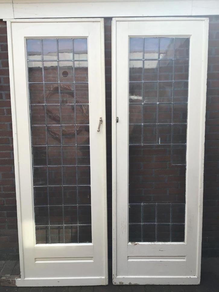 Antieke. Kamer en suite deuren, Doe-het-zelf en Verbouw, Deuren en Horren, Gebruikt, Binnendeur, 200 tot 215 cm, 120 cm of meer