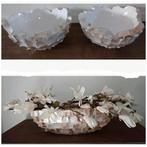 schelpenvaas ovaal, magnolia kunst  2 bowl schelpen vazen, Huis en Inrichting, Woonaccessoires | Vazen, Gebruikt, Overige kleuren