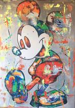 Mickey Mouse- Mixed Media- Katoenen canvasdoek-100x70cm, Ophalen of Verzenden, Nieuw, Wanddecoratie