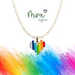 Kettinghanger aan Ketting 46 cm - Geo Hart MC - 1,8 x 1,8 cm, Verzenden, Nieuw, Goud, Overige materialen