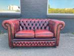 Springvale Chesterfield bank oxblood rood GRATIS BEZORGD, Gebruikt, 125 cm of meer, Leer, Ophalen of Verzenden