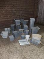 Zinken plantenbakken t.e.a.b., Tuin en Terras, Bloembakken en Plantenbakken, Overige materialen, Gebruikt, Minder dan 60 cm, Overige vormen