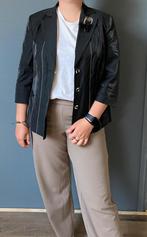 Vintage blazer met glimmende coating, Maat 38/40 (M), Zwart, Ophalen of Verzenden, Zo goed als nieuw