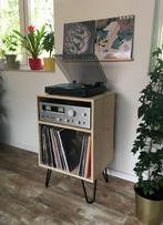 Houten Lp kast meubel voor platenspeler, versterker en vinyl, Nieuw, Audiomeubel, Ophalen