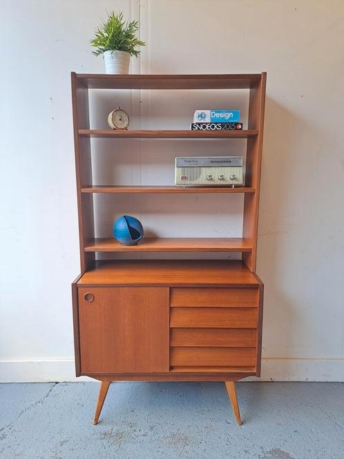 Vintage boekenkast kast teak uit Zweden, Huis en Inrichting, Kasten | Boekenkasten, Gebruikt, 50 tot 100 cm, 150 tot 200 cm, 25 tot 50 cm