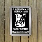 waakbord Border Collie mat zwart zilver, Nieuw, Ophalen of Verzenden