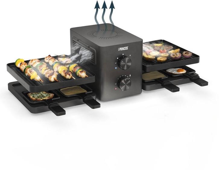 Princess Raclette met Luchtfilter – 8 personen – Z.G.A.N, Witgoed en Apparatuur, Gourmetstellen, Zo goed als nieuw, 8 personen of meer