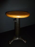 Prachtige vintage gietijzeren bijzettafel kruk tabouret, Ophalen, Gebruikt, Hout