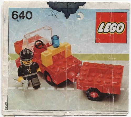 lego 640-2 (1978) brandweerauto met aanhanger, Kinderen en Baby's, Speelgoed | Duplo en Lego, Gebruikt, Lego, Complete set, Ophalen of Verzenden