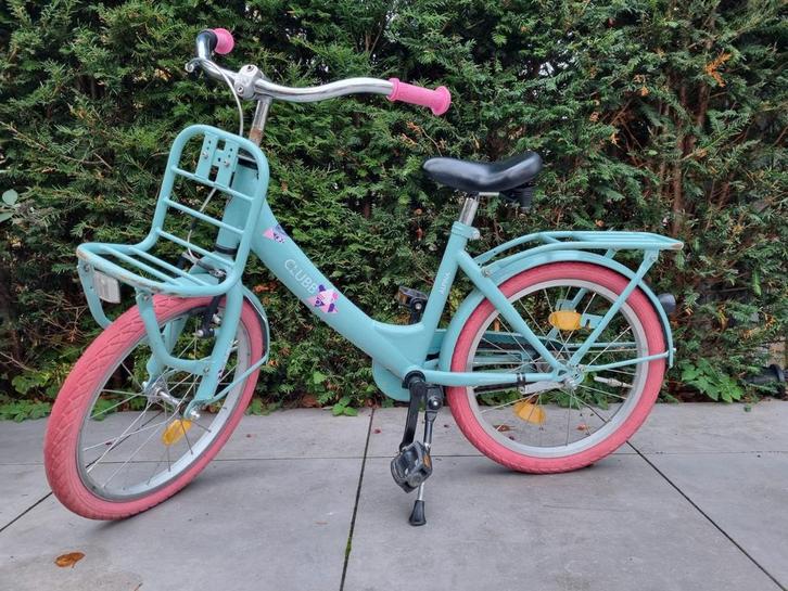 Alpina Clubb 18 inch meisjesfiets - Blauw/Roze, Fietsen en Brommers, Fietsen | Meisjes, Gebruikt, 18 inch, Handrem, Ophalen