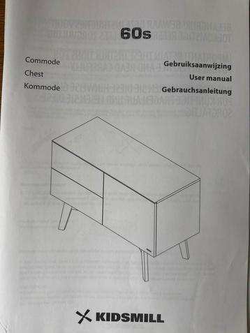 Kidsmill 60s commode – wit met eiken poten beschikbaar voor biedingen