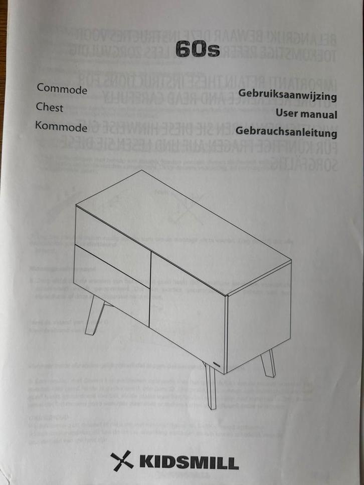 Kidsmill 60s commode – wit met eiken poten, Kinderen en Baby's, Kinderkamer | Commodes en Kasten, Gebruikt, Commode, Ophalen