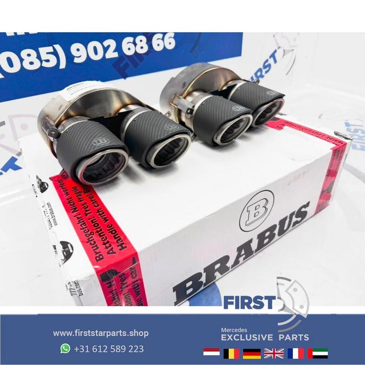 ORIGINELE BRABUS UITLAAT SIERSTUKKEN SET CARBON C63 E63 GLC6, Auto-onderdelen, Uitlaatsystemen, Mercedes-Benz, Gebruikt, Ophalen of Verzenden