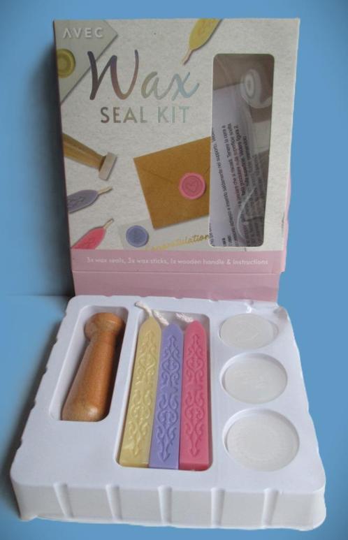 Wax Seal Kit~Nieuw~Kado waardig~Avec~Was stempels, Hobby en Vrije tijd, Knutselen, Zo goed als nieuw, Materiaal, Ophalen of Verzenden