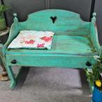 Ibiza bankje met lade klepbankje turquoise bohemian, Ophalen, Zo goed als nieuw, Hout