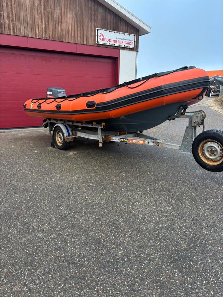 ZODIAC SRMN 550 op trailer + toebehoren, Watersport en Boten, Rubberboten, Gebruikt, Zodiac, Overige materialen, Minder dan 70 pk