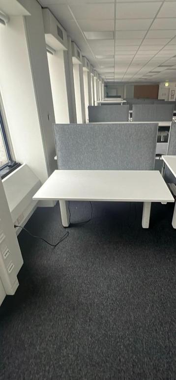 Zit-sta Duo bureau met kabelgoot 140x80xH65-130  cm, 32st - afbeelding 2