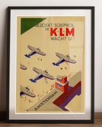 Gelimiteerde KLM Wacht op u Schiphol Affiche Poster, Verzenden, Nieuw, Kaart, Foto of Prent