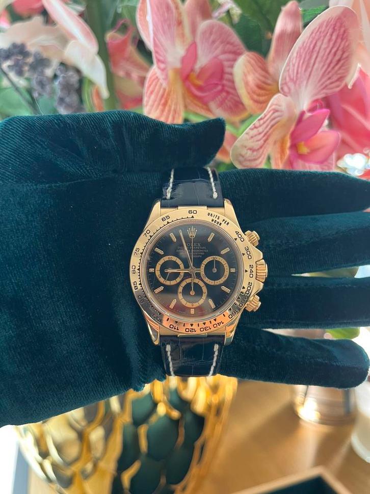 Rolex Daytona Leather Strap 16518 (1994), Sieraden, Tassen en Uiterlijk, Horloges | Heren, Nieuw, Rolex, Staal, Ophalen